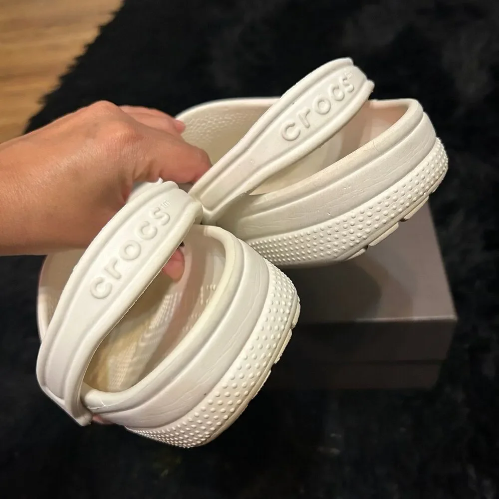 CROCS white clogs sandals slippers mules shoes men’s 7